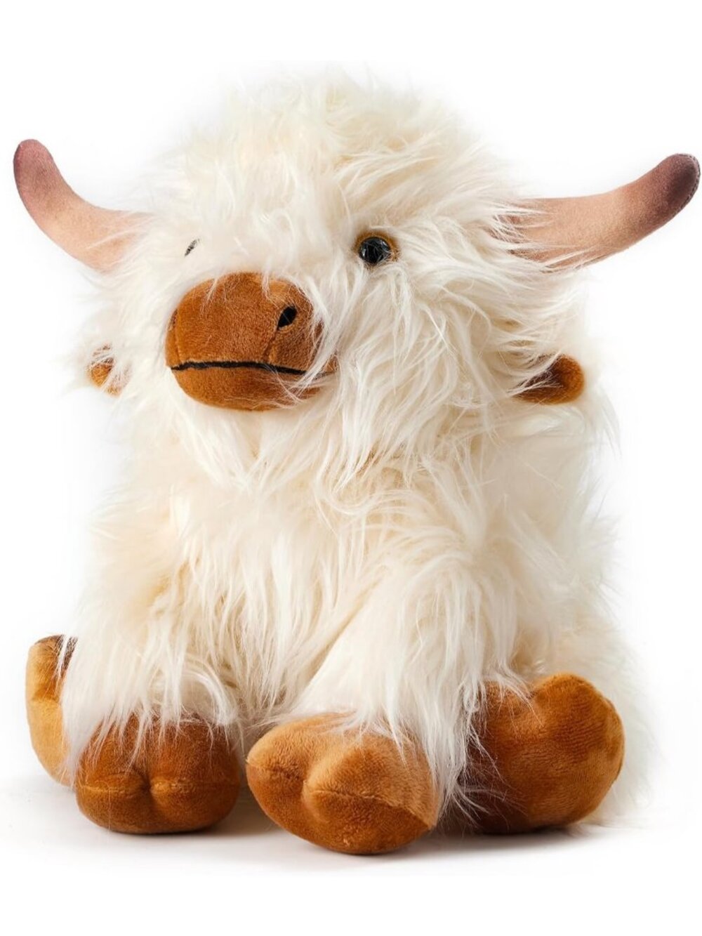 White Highland Cow Weighted Plush Lavender Heating Pad Microwavable Toy